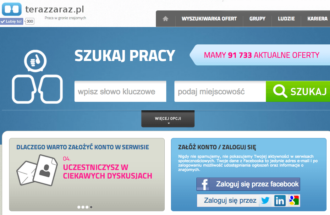 TerazZaraz — Job offers and your friends in one place