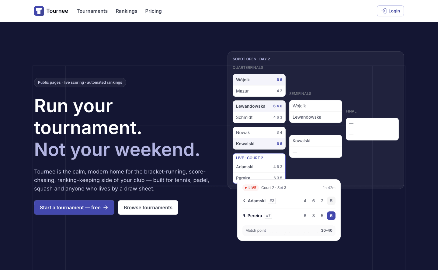 Tournee — Run tournaments without breaking a sweat